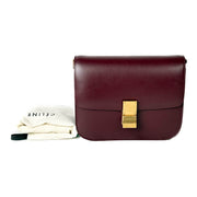 Celine Burgundy Medium Classic Box Bag